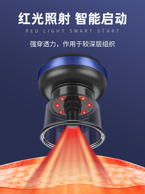 Intelligent Breathing Cupping Massage Device, Electric Negative Pressure Heating Physiotherapy Gua Sha Device, Multi-Functional Whole Body Meridian Dredging