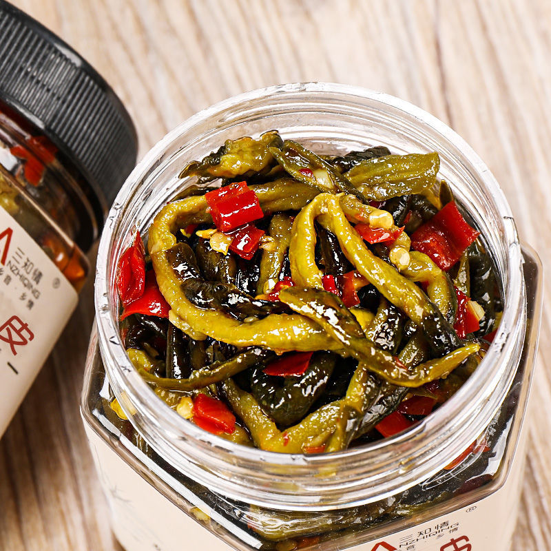 Crispy and Sour Pickled Cucumbers under the Skin of the Cucumber, Pickled Vegetables, Savory Pickles, Hunan Specialty, Spicy Rice Mix