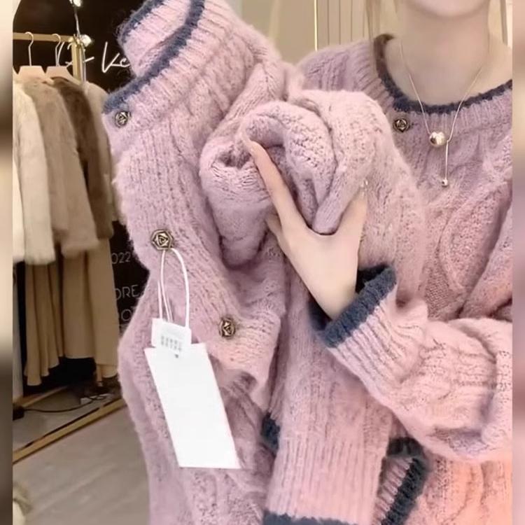 Extra Large Size 150kg French-Style Super Nice-Looking Twist Sweater Coat for Women in Autumn and Winter, Loose Outerwear Knitted Cardigan for Plus-Size Women Extra Large Size 150kg French-Style Super Nice-Looking Twist Sweater Coat for Women in Autumn and Winter, Loose Outerwear Knitted Cardigan for Plus-Size Women