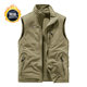Autumn and Winter Fleece-Lined Thickened Men's Outdoor Sports Vest for Middle-Aged and Elderly, Quick-Drying, Multi-Pocket, Reversible, Cross-Border Warm Vest