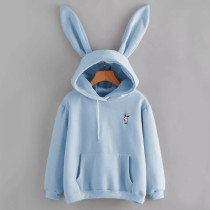 Cute Rabbit Ear Oversized Hoodie Women Long Sleeve Pullover