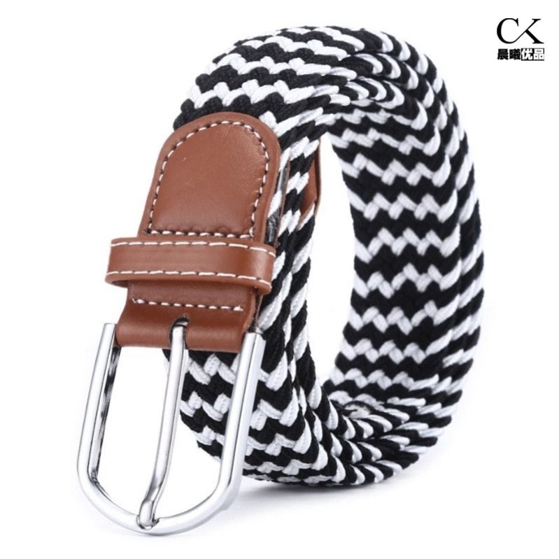 Belt women's Korean version canvas belt men and women pin buckle woven elastic elastic belt students all-match canvas belt