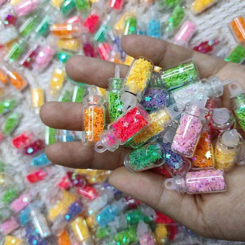 Quicksand Bottle Wishing Bottle with Openable Lid, Star Sequin Glass Bottle Keychain DIY Bracelet Pendant for Children's Crafts Quicksand Bottle Wishing Bottle with Openable Lid, Star Sequin Glass Bottle Keychain DIY Bracelet Pendant for Children's Crafts