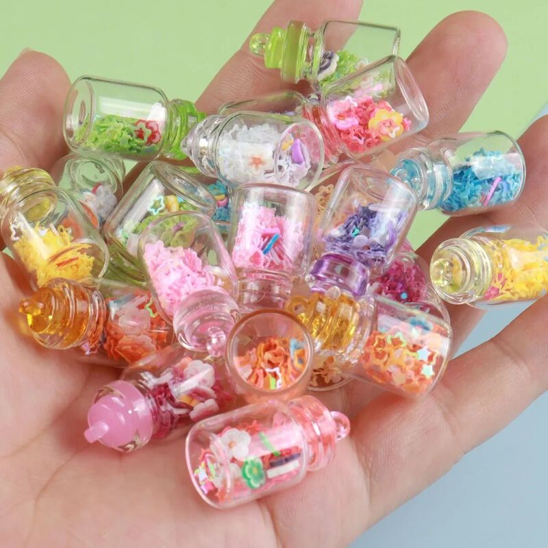 Transparent Glass Star Drift Bottle Handmade DIY Parking Sign Keychain Bag Pendant Micro Landscape Decorative Ornament