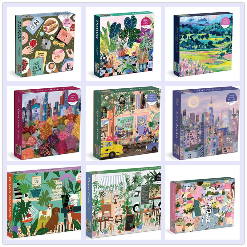 Galison Import Jigsaw Puzzle 2022 New Spring Day Street City Light Oil Painting Mountain 1000 pieces 500 pieces