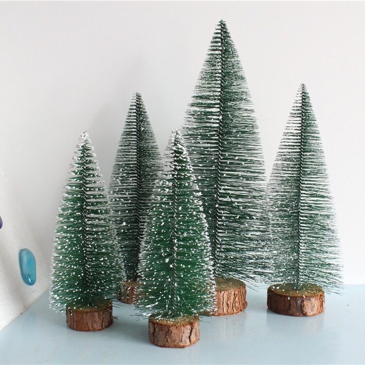 Christmas mini decoration Christmas tree snow tower pine desktop window decoration simulation scene layout household Christmas products