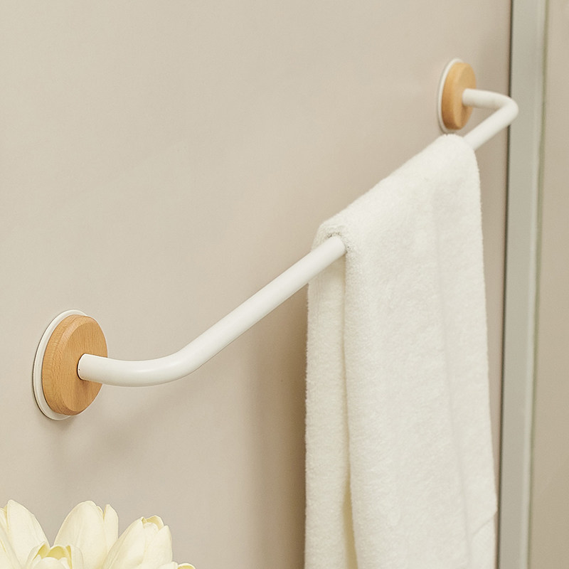 cmeo free from punching hair towel rack toilet bath towels hanger Bathroom Rack Toilet Towel Rod Hanging Pole Rack-Taobao