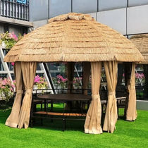 Outdoor awning courtyard canopy round thatched tent farmhouse dining and leisure pavilion large umbrella garden pavilion