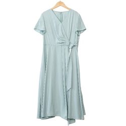 L 브랜드 선택 브랜드 여성 고급 캐주얼 패션 기질 다재다능한 여성 녹색 드레스 라이 A2-17507