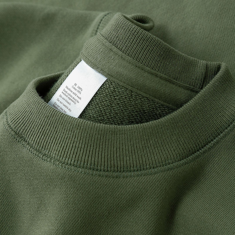 New Spring and Autumn Army Green Sweatshirt for Men, Terry Cloth Crew Neck Pullover Casual Top, Solid Color Trendy Brand Jacket for Men New Spring and Autumn Army Green Sweatshirt for Men, Terry Cloth Crew Neck Pullover Casual Top, Solid Color Trendy Brand Jacket for Men