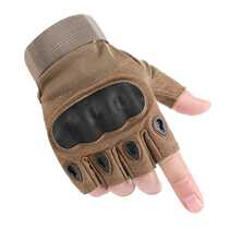 Factory produces foreign trade gloves half-finger mens outdoor sports training combat protective cloth shell tactical gloves brown pair
