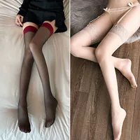 [Красная граница черный шелк+анти -скользящий павлин чулки]