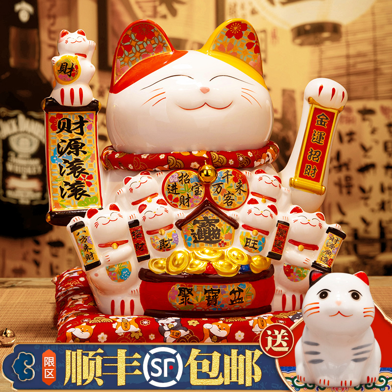 宋代の装飾品 握手 幸運 猫 飾り物 開店祝い 大型店 レジ 自宅 リビング 新築祝い ギフト 自動握手