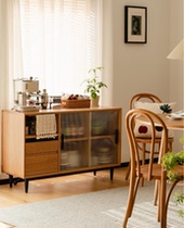 Nordic Dining Cabinet Living Room Medieval Small Wine Cabinet Modern Minima Multifunction Solid Wood Leaning Wall Containing Cabinet Kitchen Side Cabinet