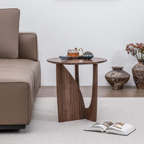 Nordic solid wood small tea table Living room Home Balcony Table Sofa Edge A Few Black Walnuts small rounded edges a few corners