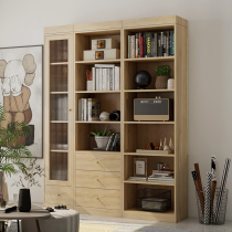 Custom Book Room Composition Bookcase Modern Minima Living Room Bookcase Nordic Landing Cabinet Leaning Against Wall Bookshelf White Oak Wood Color