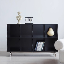 Medieval side cabinet simple solid wood lattice cabinet floor-standing low cabinet retro storage cabinet bookcase living room display bookshelf