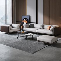 Nordic office sofa simple modern light luxury living room hotel lobby reception room leather art office sofa combination