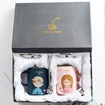 Lovers Cup High Temperature Resistant Milk Cup Lid Ceramic Cup Mark Cup With Cover Spoon Design Sense With Bubble Milk Minimalist