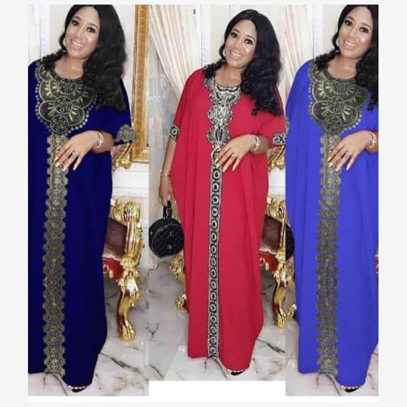 2022 African Style Women's Elastic Fabric Indonesian Robe Round Neck Loose Southeast Asian Dress 2022 African Style Women's Elastic Fabric Indonesian Robe Round Neck Loose Southeast Asian Dress