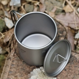 Tiartisan Накрытие на открытом воздухе наклонная ручка с наклонной кубкой с кофейной чашкой портативной здоровья титановой чашка