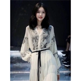 Белый осенний демисезонный лонгслив, пляжная длинная юбка