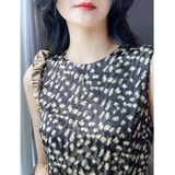 Шелковое летнее платье без рукавов, длинная юбка, эффект подтяжки, коллекция 2023