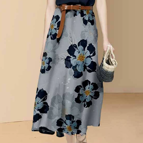 Шелковый комплект, футболка, юбка, французский стиль, изысканный стиль, коллекция 2022, короткий рукав, из хлопка и льна