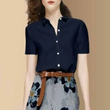 Шелковый комплект, футболка, юбка, французский стиль, изысканный стиль, коллекция 2022, короткий рукав, из хлопка и льна