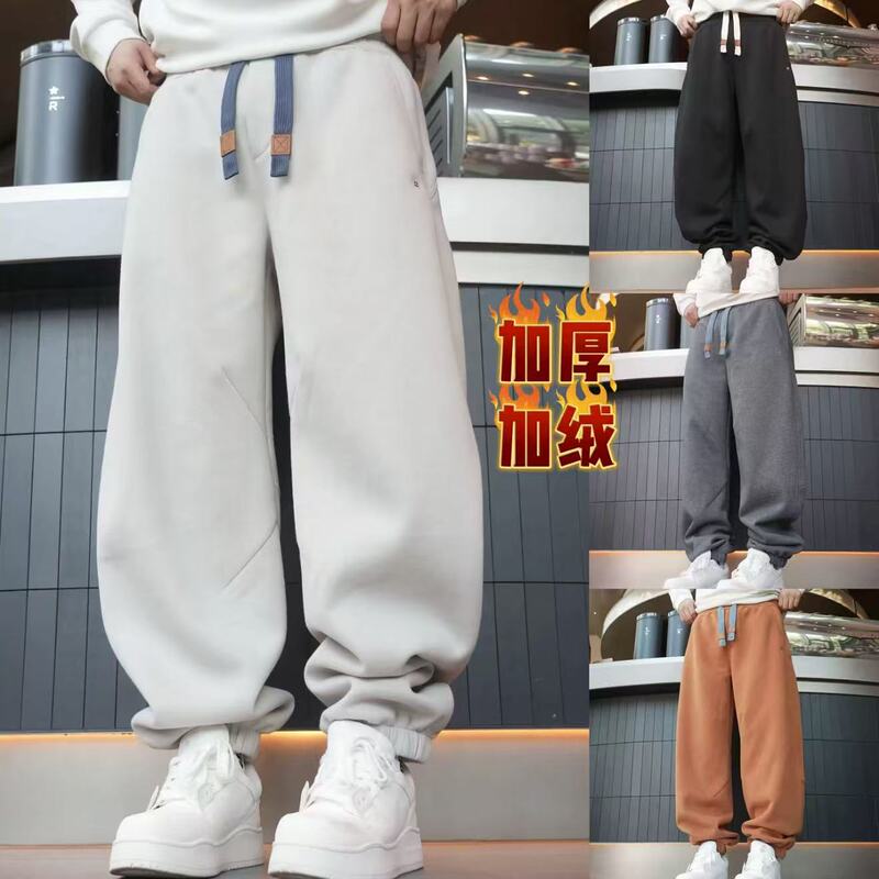 2026 Winter New Style Fleece-Lined Thick Embroidered Smiley Face Jogger Pants Loose Versatile Casual Sports Pants 2026 Winter New Style Fleece-Lined Thick Embroidered Smiley Face Jogger Pants Loose Versatile Casual Sports Pants