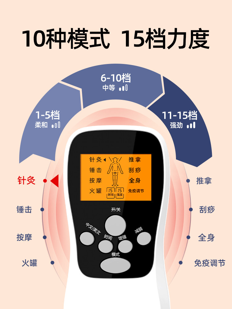 Acupuncture Electrotherapy Device for Home Use, Pulse Massager for Cervical Spine, Waist, and Back, Multifunctional Electrotherapy for Meridian Unblocking