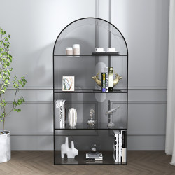 Nordic Acrylic Arched Bookshelf Storage Rack Living Room Creative Storage Floor-Standing Multi-Layer Wall Display Display Cabinet