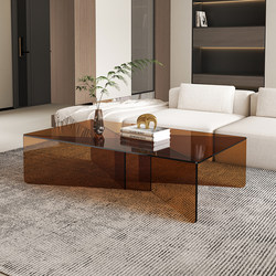 Italian Coffee Table, Light Luxury and High-End, Living Room, Commercial Corner Table, Square Acrylic Creative One-Piece Simple Tea Table