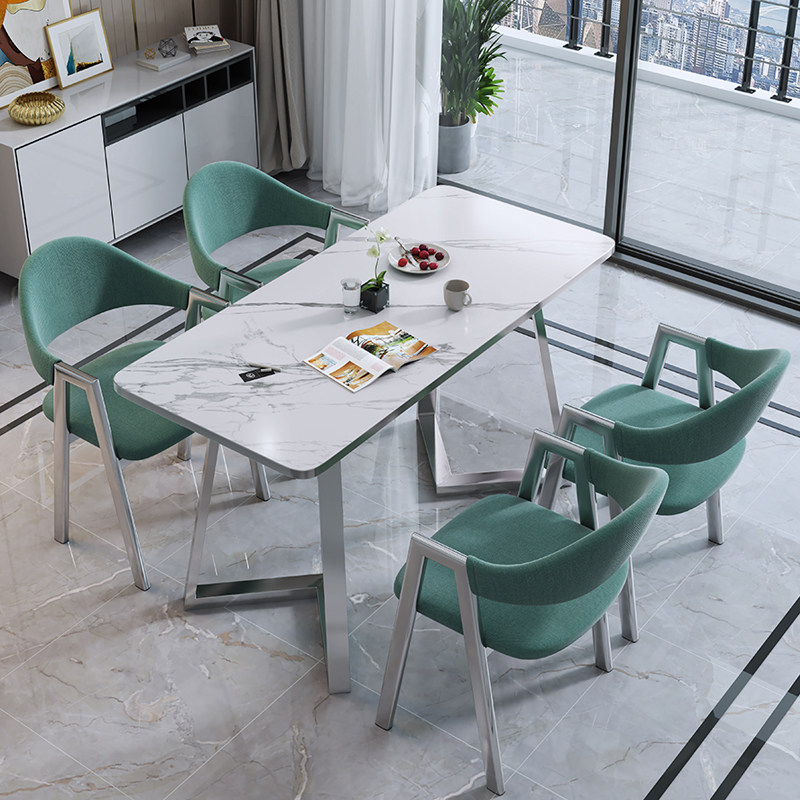 Modern minimalist small apartment table and chair combination cafe milk tea shop negotiation meeting table Nordic negotiation table and chair home