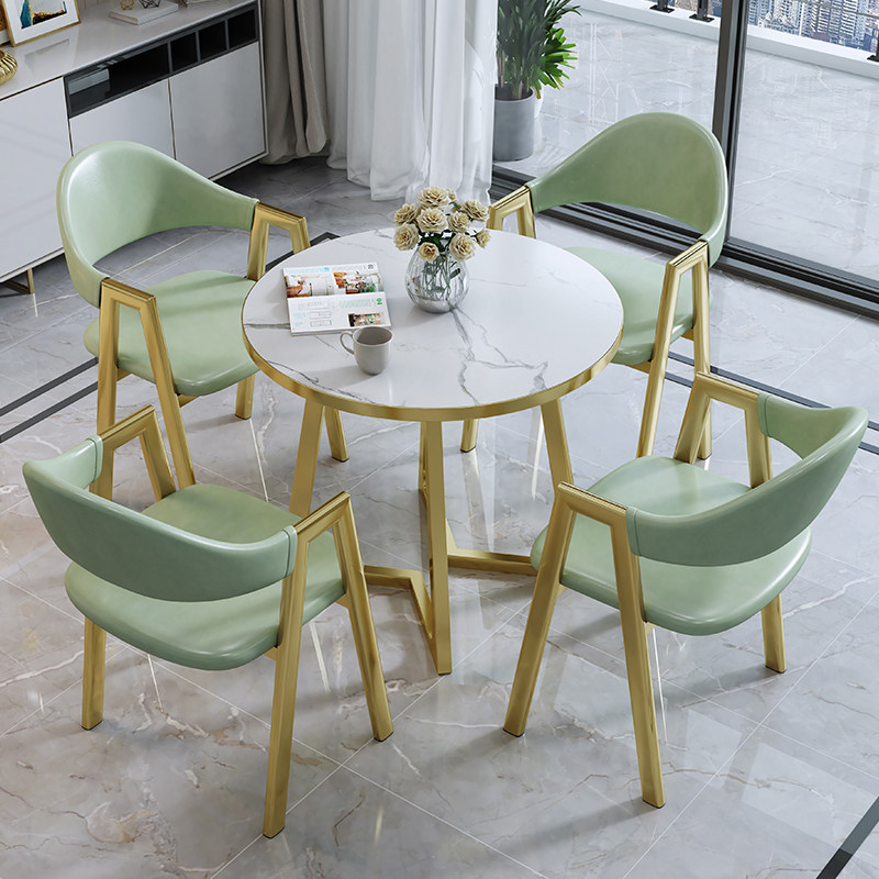 Light Extravagant Talks Table And Chairs Combined Cafe Milk Tea Shop Round guests Reception Desk Office Casual Internet Red Small Round Table