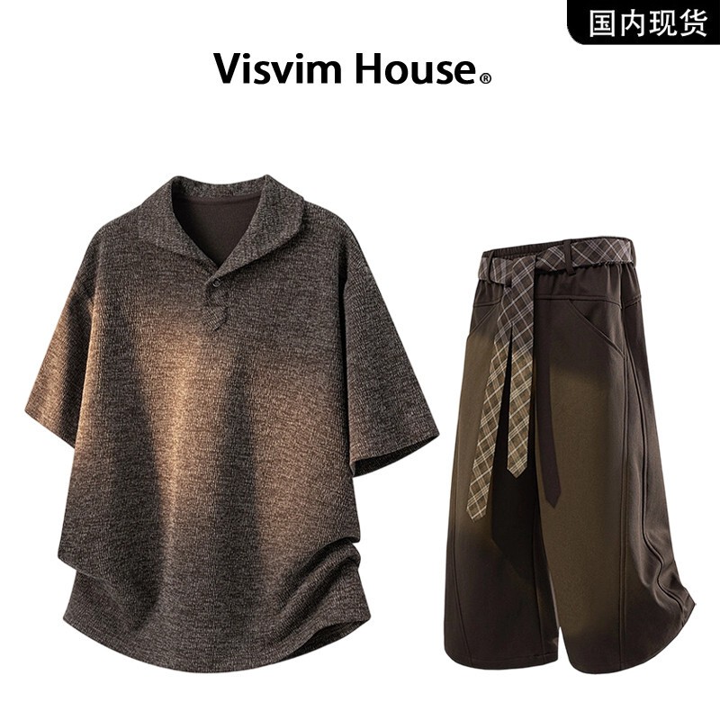 [Brand Clearance Stock Visvim Wings Summer Old Money Style Casual Light Luxury Short-Sleeve T-Shirt Set for Men [Brand Clearance Stock Visvim Wings Summer Old Money Style Casual Light Luxury Short-Sleeve T-Shirt Set for Men