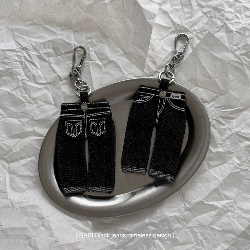 American Retro Jeans Pen Holder Keychain Creative High-Value Notebook Decoration Accessory Hanging Ornament Bag Accessory