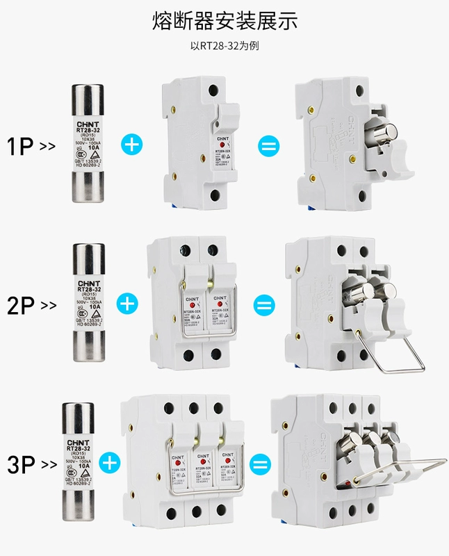 Lõi cầu chì hình trụ Chint Cầu chì cầu chì RT28-63/RT14-32 có RT28-63X