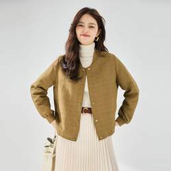 Shenghong New Quilted 라인 모양, 바삭 바삭하고 세련된 실 캐주얼 기질 재킷, 짧은 작은 야구 유니폼 23007