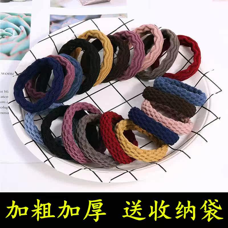 Bold high elastic hair ring adult hair ponytail leather sleeve rubber band female seamless hair ring Korean simple hair ring