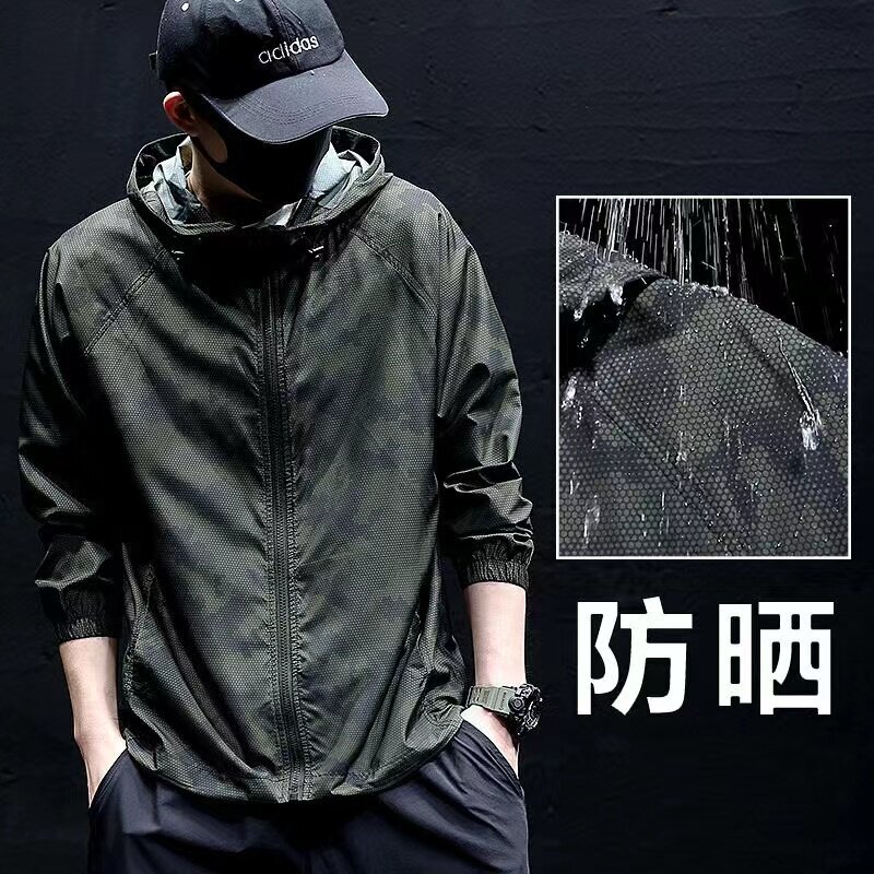 New Balance Sun Protection Clothing for Men, Anti-Uv, Ultra-Thin, Breathable, Trendy Brand Hooded Sun Protection Clothing, Men's Casual Jacket