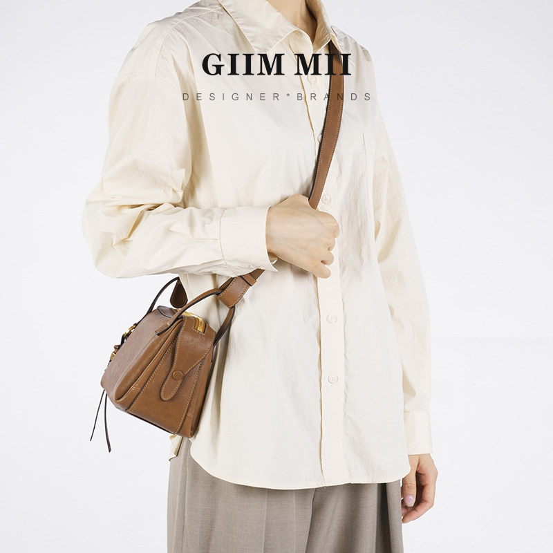 GIIM MII Small Hobo Bag Top Grain Vegetable Tanned Leather Large Capacity Shoulder Crossbody Bag for Summer - Thumbnail 5