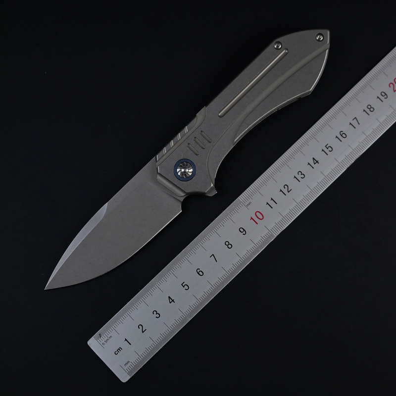 Rattlesnake F15 - Second Generation Sacral Style Tuning Fork Design High Hardness Sharp M390 Titanium Alloy Handle Fruit Knife