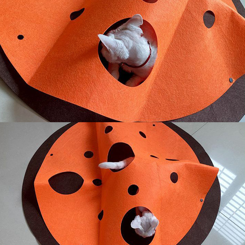 猫咪洞洞地毯隧道迷宫地垫，让你家小猫玩得停不下来！