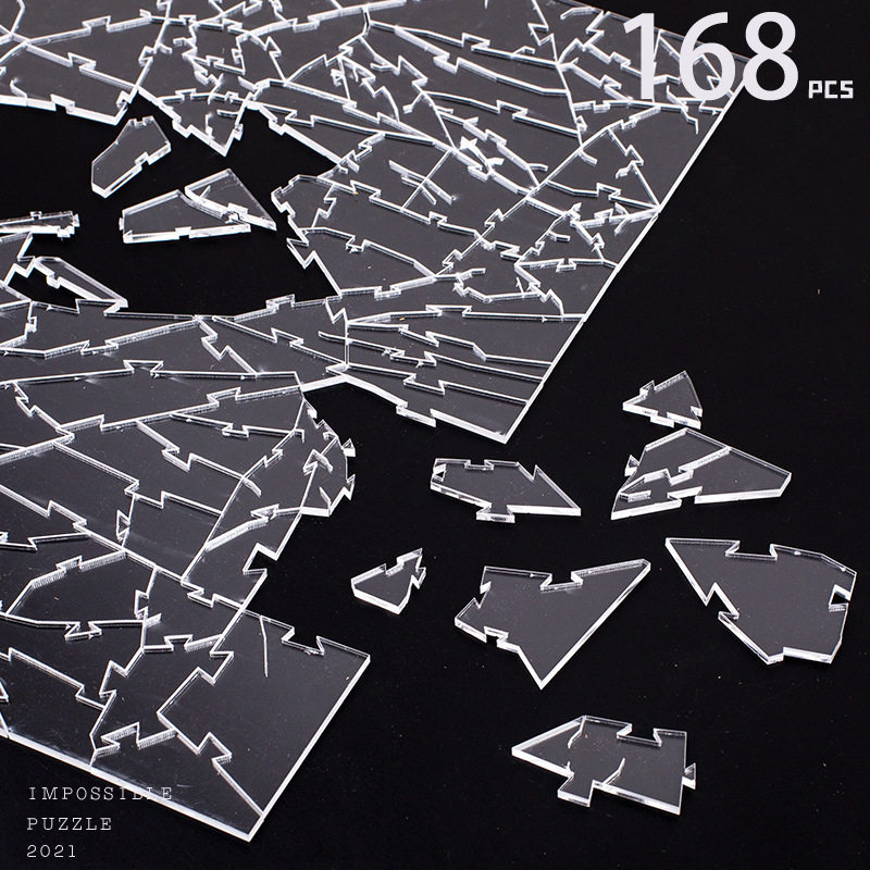 1000 slices of transparent acrylic crushed glass irregular jigsaw puzzle high difficulty to burn a hell of a dozen puzzle declassification
