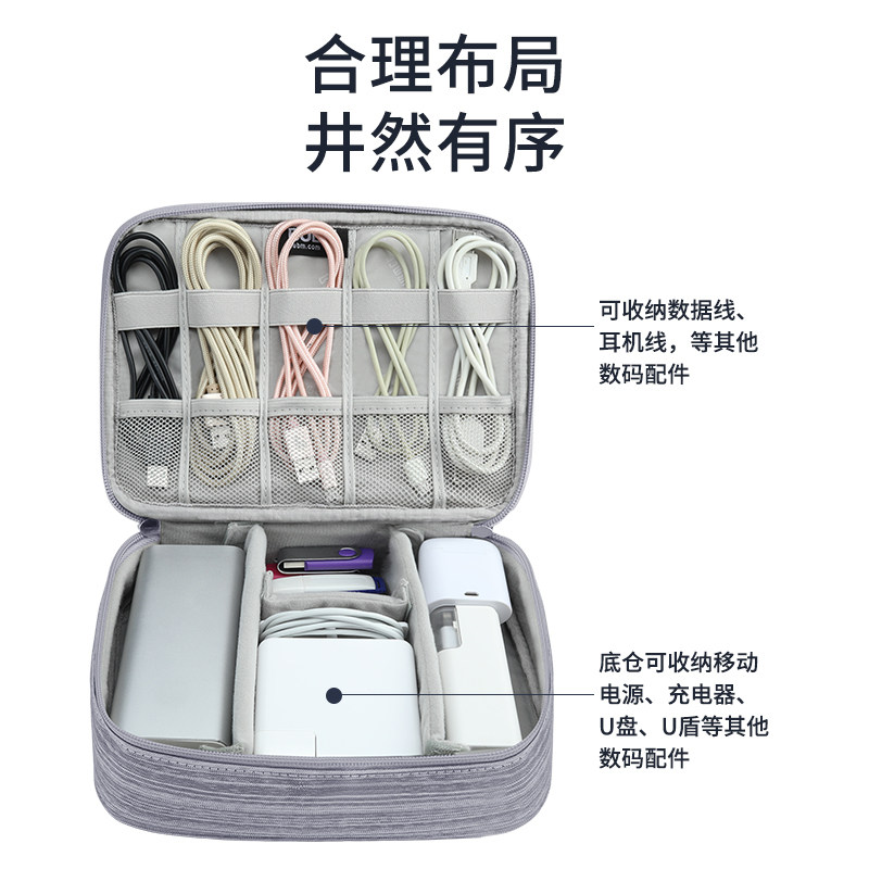 BUBM data cable storage bag charger USB cable headset mobile charging hard disk box mobile phone headset U disk U shield box