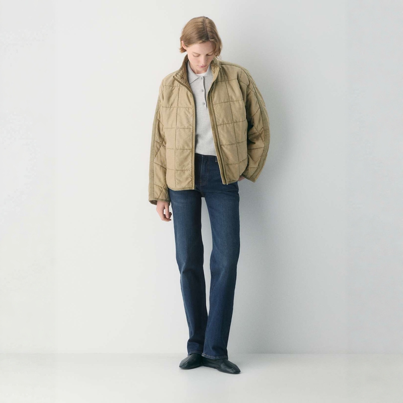 Aritzia's Little Moon Cotton Jacket, Lazy Style, Stand-Up Collar, Zipper, Lightweight Cotton Coat, Versatile Commuter Jacket