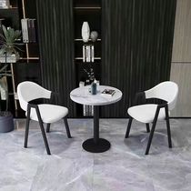 Nordic light luxury negotiation table and chair combination light luxury modern simple milk tea shop dining table home small apartment round table special price