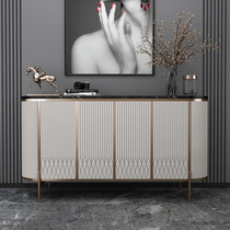 Restaurant sideboard American light luxury style simple modern solid wood cupboard marble wine cabinet integrated wall entrance door