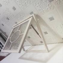 European retro special-shaped push-up window indoor partition decorative art glass window entrance style real window customization